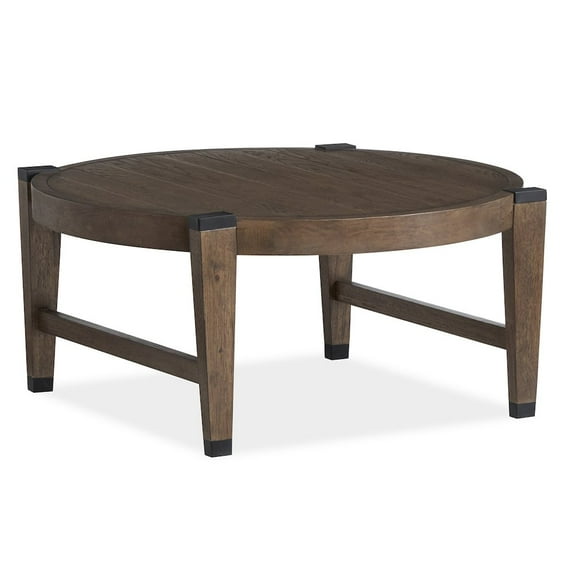 Magnussen Home Kaysen Wallaby And Matte Black Round Cocktail Table