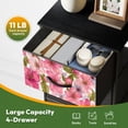 thumbnail image 5 of 4 Drawer Vertical Storage Dresser Blooming spring summer blossom Plant for fashion with Wood Top Fabric Pull Drawers, 5 of 8