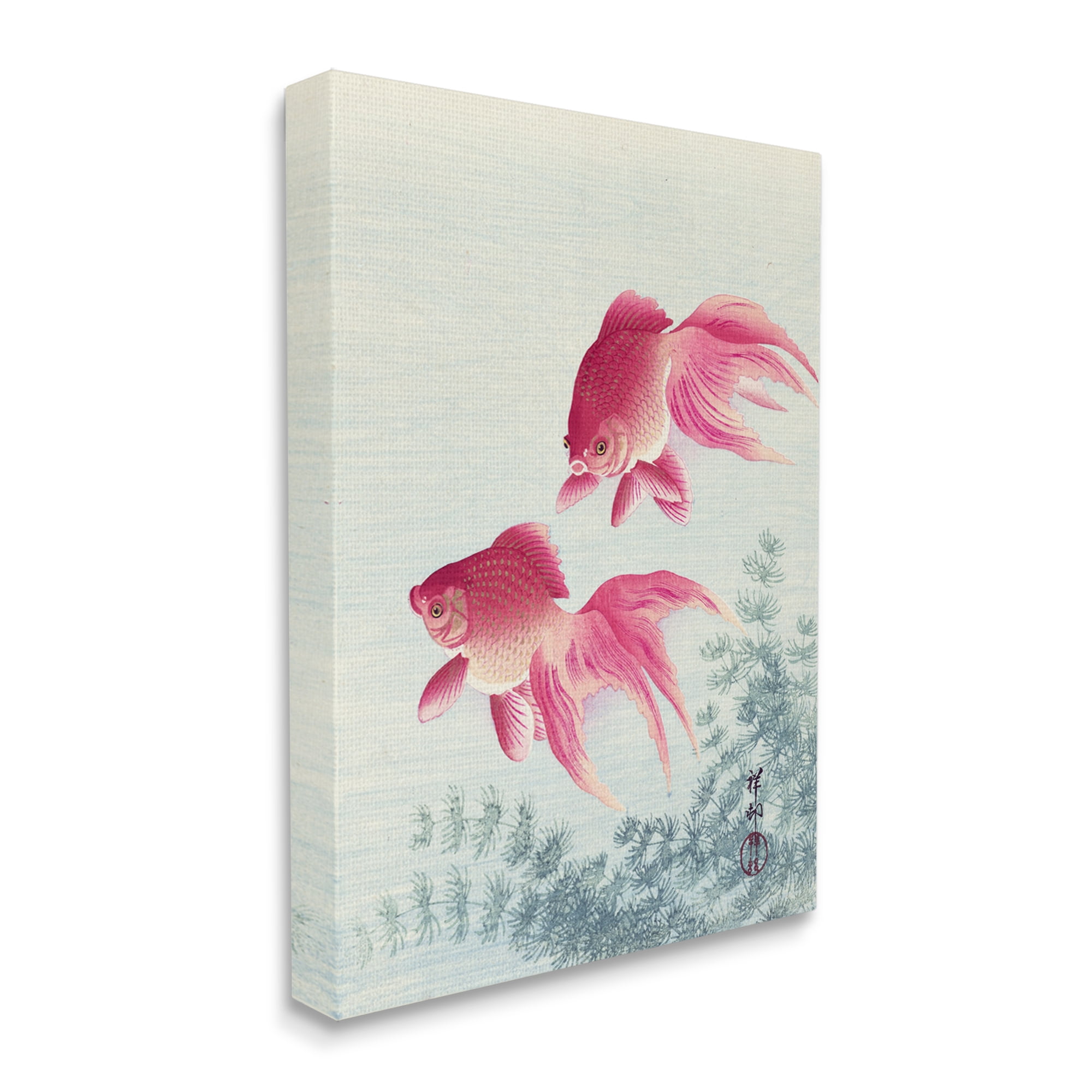 Stupell Industries Goldfish Ohara Koson Traditional Painting Fish Portrait Painting Gallery Wrapped Canvas Print Wall Art, Design by one1000paintings
