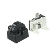 Refrigerator Ptc Starter Relay Replacement 2 Pins Compressor Overload Protector 1Pin-12Ohm+1/2Hp