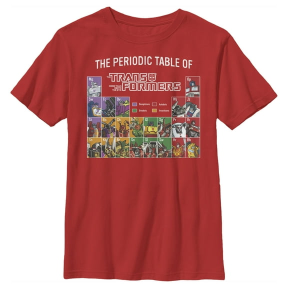 Boy's Transformers Periodic Table of Transformers Graphic Tee Red Large