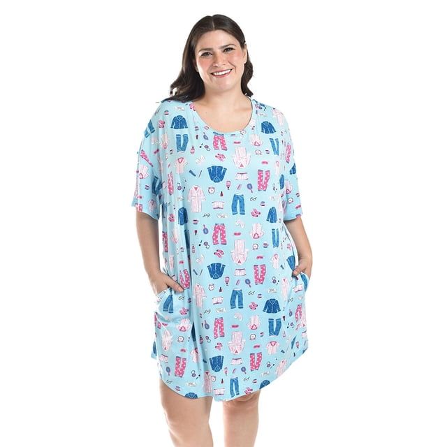 Pijama tipo camisón Roman Fashion Tallas Extras 02X Azul claro UNI