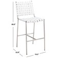 thumbnail image 4 of SAFAVIEH Olenna Coastal Woven Counter Stool, White/Silver (17.8 in. W x 21.5 in. D x 39.8 in. H), 4 of 7