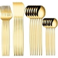 thumbnail image 2 of Auto Beyond 48-Piece Gold Set with Unique Handle, Stainless Steel Flatware Set, ,Utensil Set for Home Restaurant Hotel., 2 of 5