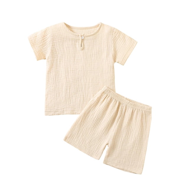 Zpanxa Girls Summer Outfits Spring and Toddler Kid Boys Solid Short Sleeve Fashion Rompers 1 Years