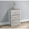 thumbnail image 3 of Sorbus Nightstand with 3 Drawers - Bedside Furniture & Accent End Table Storage Tower for Home, Bedroom Accessories, Office, College Dorm, Steel Frame, Wood Top, Easy Pull Fabric Bins (Grey), 3 of 7