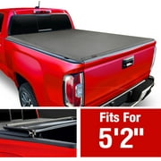 Soft Tri-Fold Truck Bed Tonneau Cover Compatible with 2015-2022 Chevy Colorado / GMC Canyon | Fleetside 5'2" Bed (61") | TCC371039