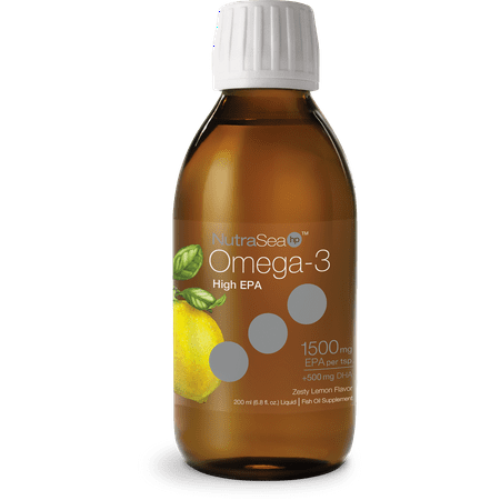 Ascenta NutraSea Omega-3 High EPA Liquid, Zesty Lemon, 6.8 Fl Oz