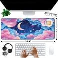 thumbnail image 2 of Gaming Mouse Pads Large, Cloud Star Aesthetics Mousepad Non Slip Base Stitched Edges, Extended Desk Mats for Computer Laptop, Night Sky Keyboard Pad for Home Office 15.7\u201dx 35.4\u201d XXL, 2 of 6