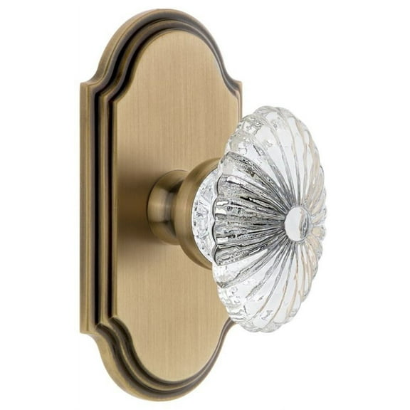 Grandeur Arcbur_Dd_Na Arc Solid Brass Rose Dummy Door Knob Set - Brass