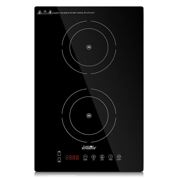 London Sunshine Induction Cooktop Dual Burner Countertop Designed for Built-In Vertical Mount
