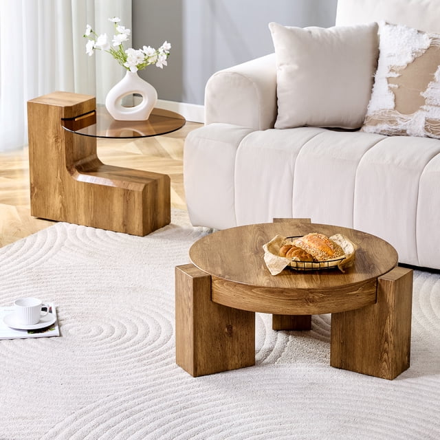 Noble House Detachable Combo Coffee Table,MDF Wood Grain,Walnut