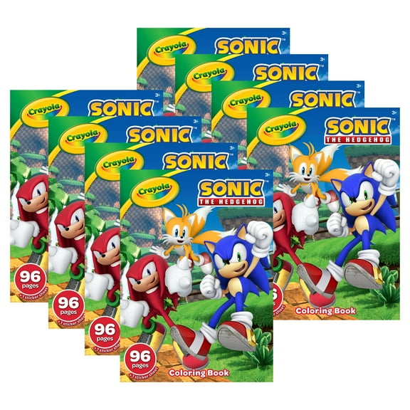 Crayola Sonic the Hedgehog Coloring Book, 96 Coloring Pages, Pack of 8