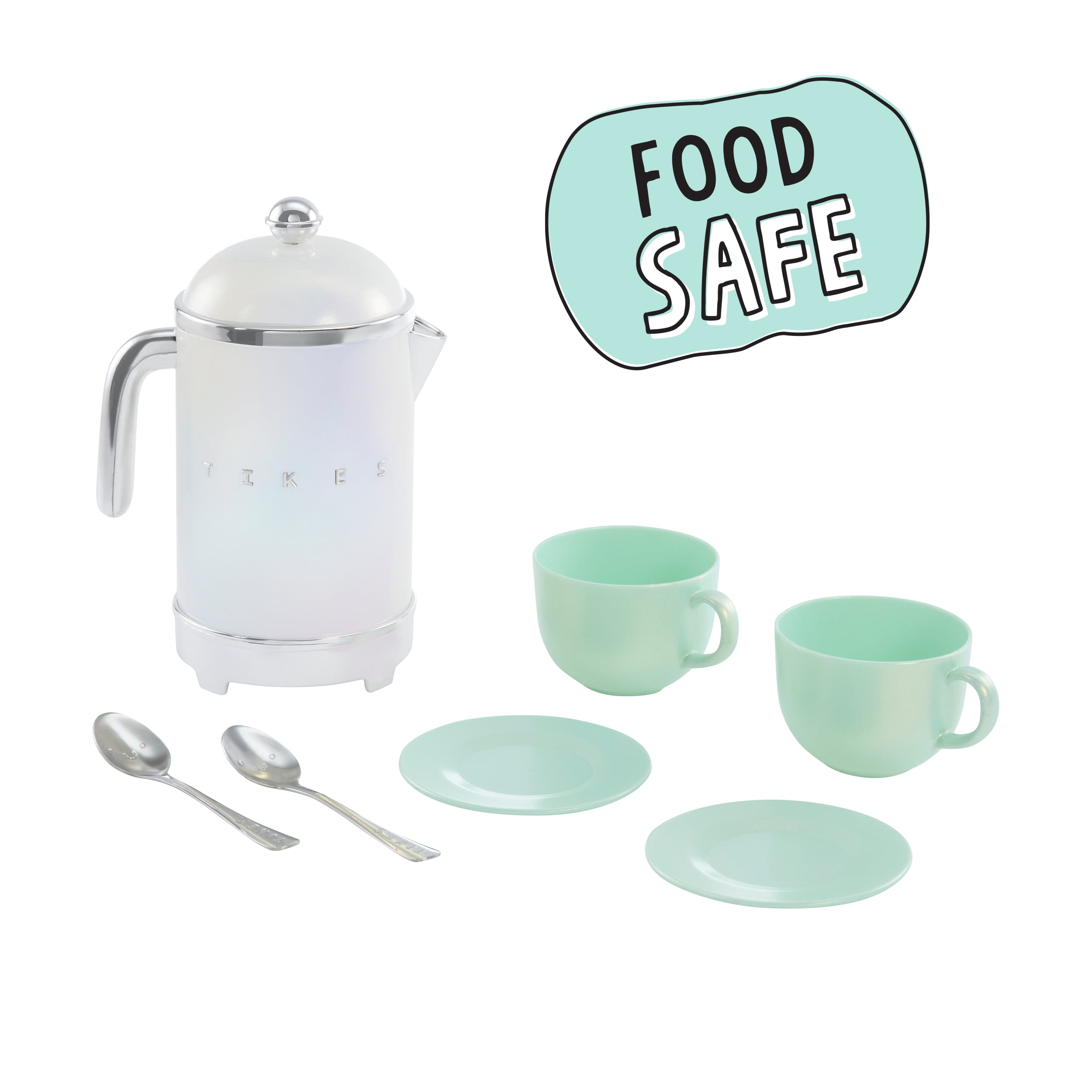 Little Tikes Sweet Spaces Tea Set, Play Kitchen Cookware, Sea Foam, Ages 3+