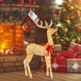 thumbnail image 4 of 2 renos de Navidad iluminados que brillan  rojos para decoración de patio de césped interior jinwen adorno de luz, 4 of 8