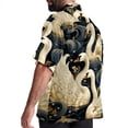 thumbnail image 3 of Swan Men's Button Down Spread Collar Casual Printed Short Sleeve Summer Beach Unisex Shirts, 3 of 6