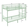 thumbnail image 2 of Ktaxon Metal Twin over Twin Bunk Bed with Ladder and Guardrails, Green, 2 of 8