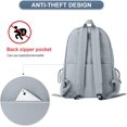 thumbnail image 5 of School Backpack for Girls Water Resistant High School Book Bag Simple Backpack for Teens Boys Girls, Lightweight Simple Middle School Back Pack Daypack, 5 of 5