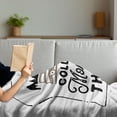 thumbnail image 3 of Camping Soft Flannel Fleece Throw Blanket, Typographic Inspirational Words Collect Moments Not Things, Cozy Plush for Indoor and Outdoor Use, 70" x 90", Warm Taupe Charcoal Grey, by Ambesonne, 3 of 5