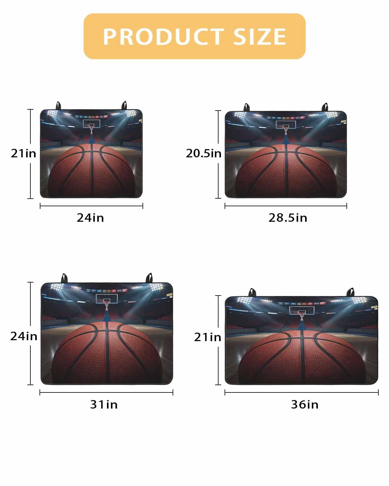 Large Induction Cooktop Protector Mat Basketball Stove Top Covers for Electric Stove, Sports Theme Stadium Field Lights Ball Decorative Stove Burner Cover Mats, Glass Top Stove Cover
