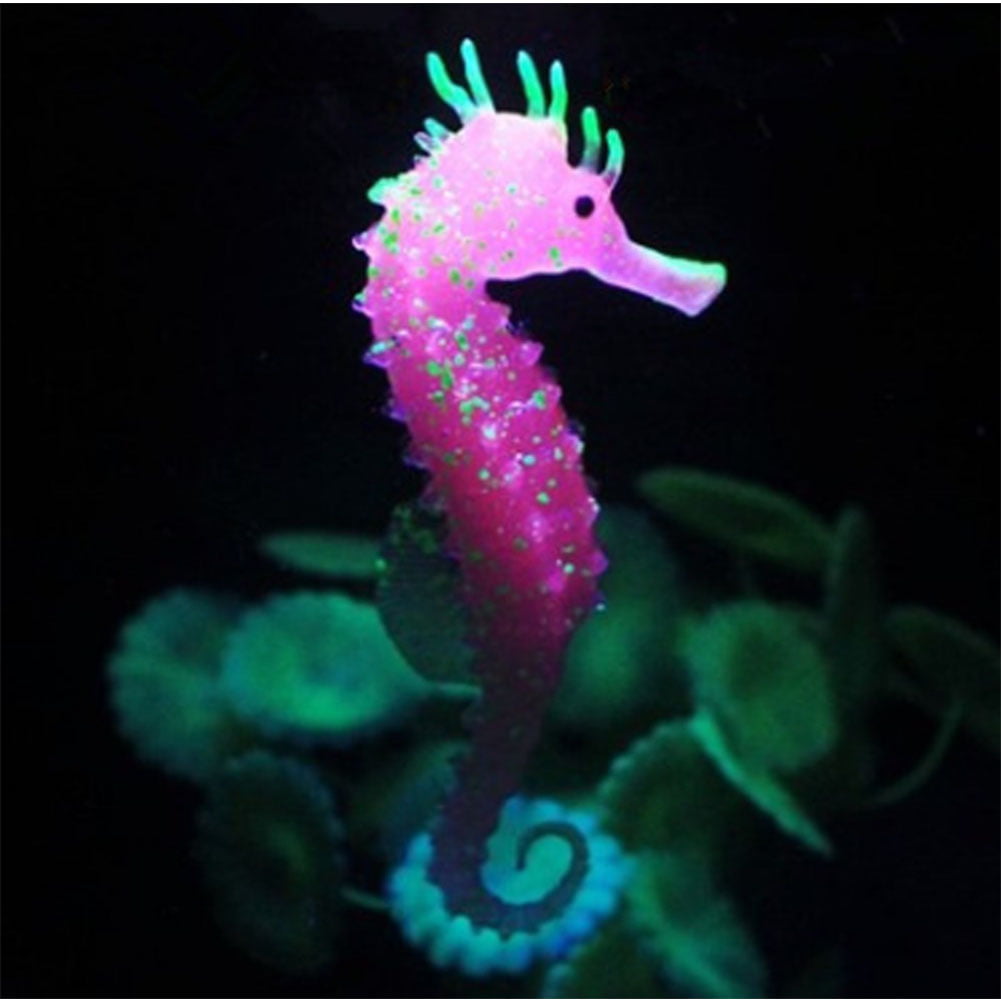 Cute Glow In The Dark Luminous Sea Horse Hippocampus Aquarium Fish Tank Decor 