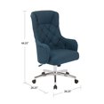 thumbnail image 4 of OSP Home Furnishings Ariel Touffeté Chaise de Bureau Haute avec Bras Enveloppants et Base Chromée, Klein Azur, 4 of 4