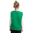 thumbnail image 2 of renvena Kids Button Volunteer Activity Vest Button Up Irregular Hem Waistcoat Sleeveless Waiter Green M/11, 2 of 5
