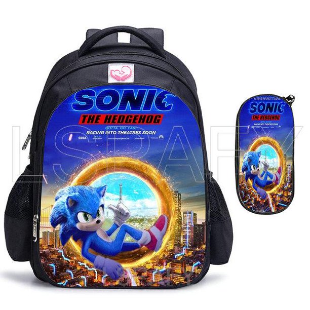 Mochila escolar con estampado 3D de SONIC RACING para niños y niñas, morral escolar con dibujos animados para libros Fivean unisex