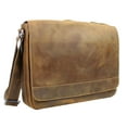 thumbnail image 1 of Vagarant Traveler 15" Cowhide Leather Casual Messenger Bag with Top Lift Handle L56.VB, 1 of 3