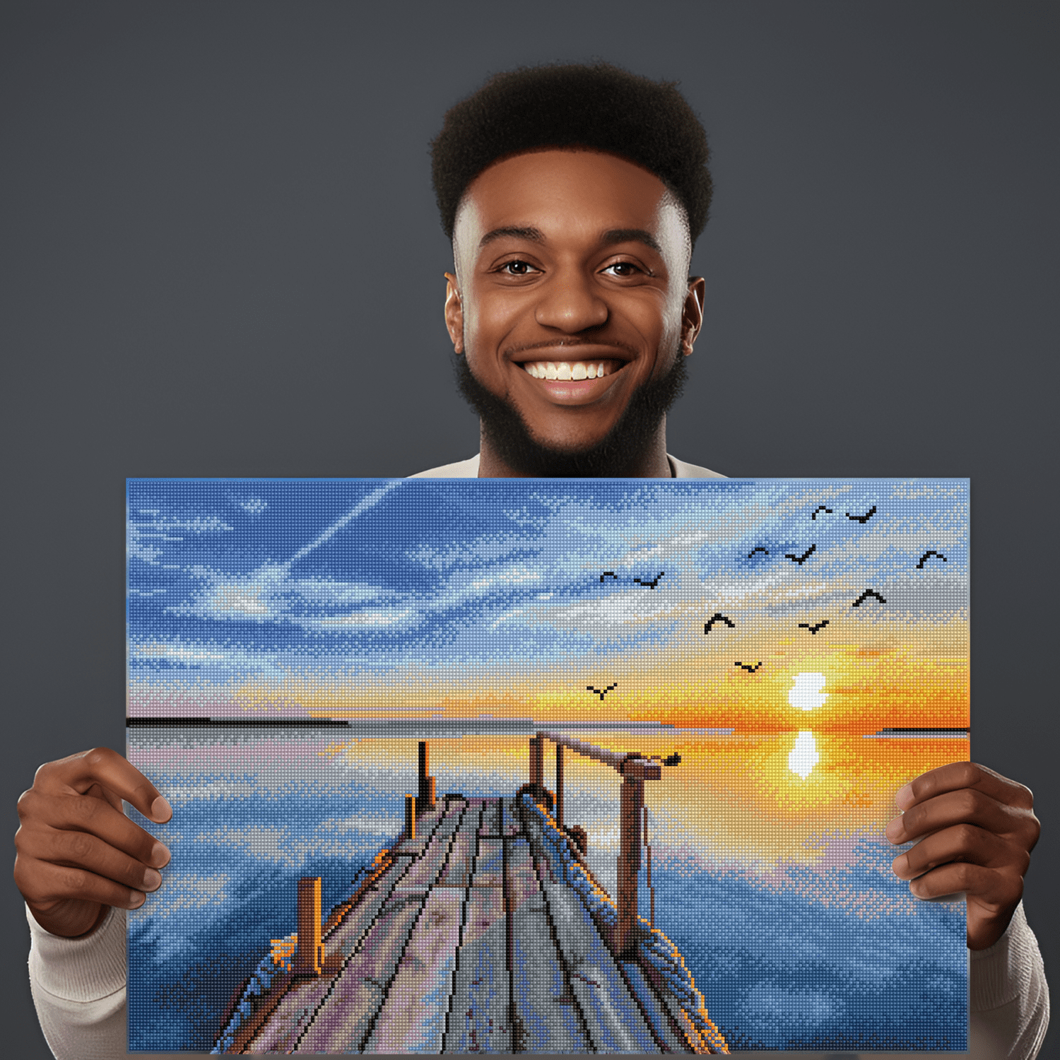 Diamond Dotz Sunset Jetty Diamond Painting Kits for Adults - Diamond Art Kits a Relaxing Creative Craft Kit with Dotz Gems 28.6x18.5