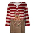 thumbnail image 4 of larppty Christmas Shirts for Women 3/4 Length Sleeve Henley Neck Tops Fall Trendy 2025 Funny Graphic Tshirts Xmas Clothes (Khaki, XL), 4 of 5
