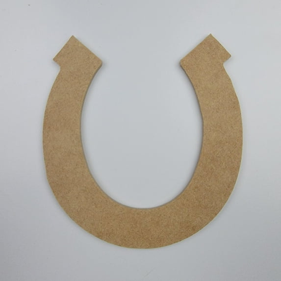 11"Horseshoe, Unfinished Wood Art Shape by Wooden Craft Cutouts, 1-4 Thickness