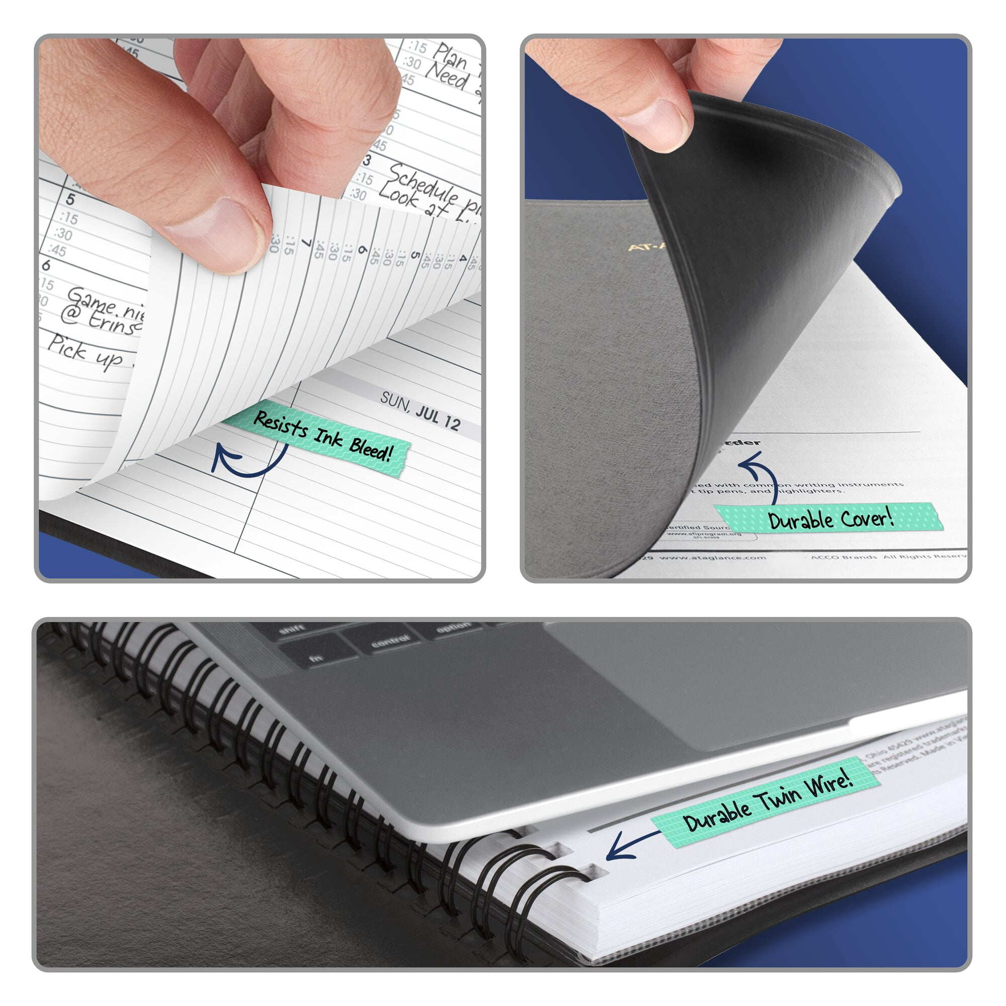 AT-A-GLANCE Academic 2026-2027 Weekly Appointment Book Planner Black Medium 7 x