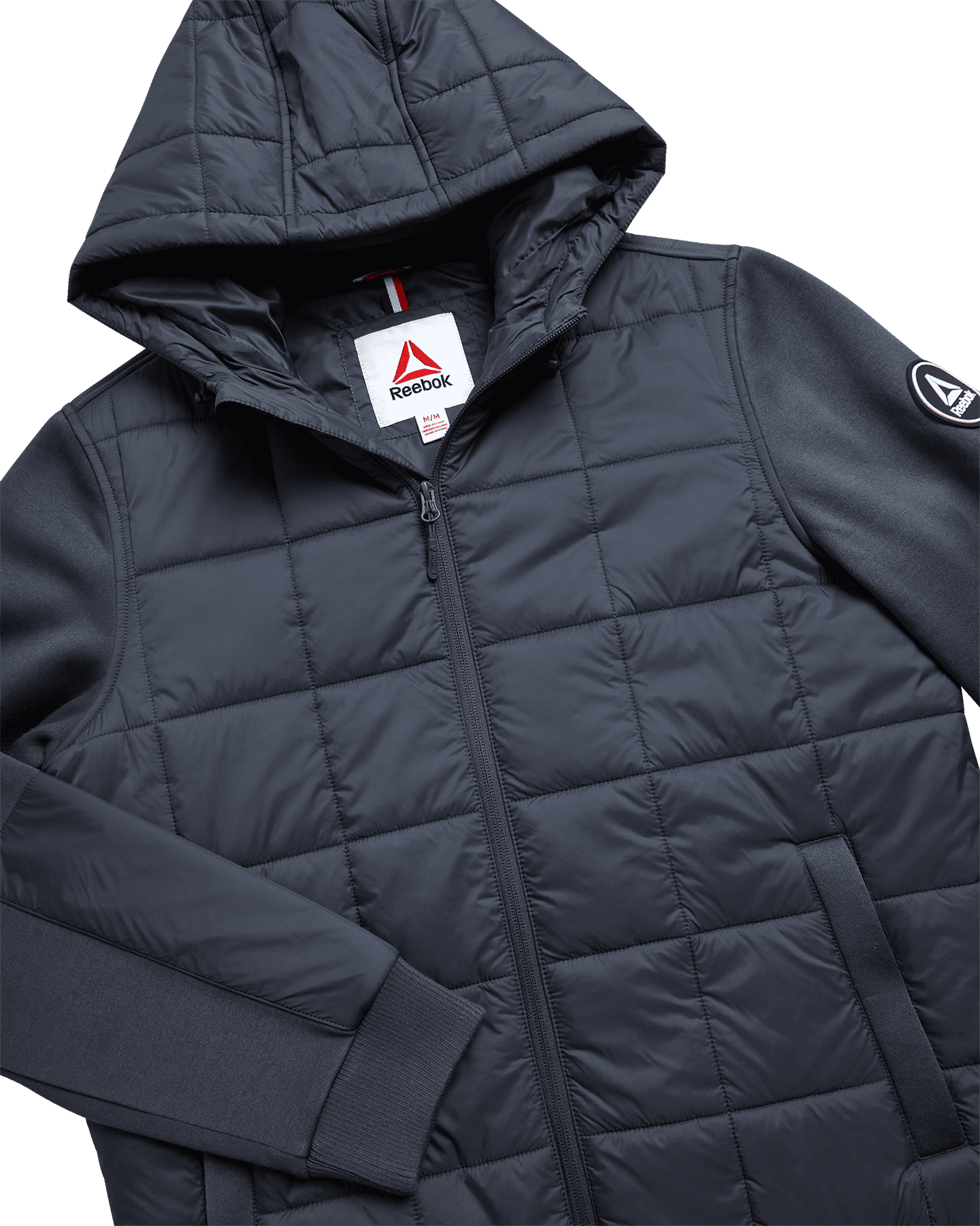 Reebok Men's and Big Men's Quilted Mixed Media Jacket, Sizes S-3XL