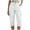 White, variant on ZVNAΖH Women's Elastic Waist Cargo Capris Pants with 6 Pockets Lightweight Quick Dry Casual Travel Hiking Summer Pants