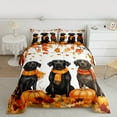 thumbnail image 2 of Manfei Kawaii Black Dog Full Size Comforter Sets, Harvest Autumn Pumpkin Bedding Comforter Set, Teen Boy Girl Kid Reversible Bedding Sets, Microfiber Bedroom Decor, 3 Pieces, 2 of 8