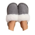 thumbnail image 4 of Yindaity Women House Slippers Women's Comfy Fuzzy House Slipper Slip on Warm Style Indoor Outdoor Grey,9, 4 of 6