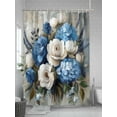 thumbnail image 5 of Fsddascl White Blue Spring Floral Shower Curtain Set - 72" x 78" Washable Bathtub Curtain with 12 Hooks, Pastoral Flowers Vintage Waterproof Fabric Stall Shower Curtains for Bathroom/Bathtub Décor, 5 of 6