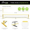 thumbnail image 4 of Champion Sports Adjustable Racquet Sport Net: Portable 20 Foot Racket Sport Game Net for Volleyball, Tennis, Pickleball, and Badminton - Yellow, 4 of 6