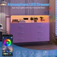 thumbnail image 6 of Huloretions Dresser for Bedroom Wooden Dressers with 6 Drawers Dresser with LED Light Charging Station Chest Of Drawers with Open Space For Living Room Entryway Hallway, 6 of 8