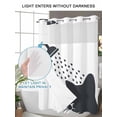 thumbnail image 6 of No Hook Shower Curtain with Snap-in Liner, Cats Showering Waterproof Fabric Bathroom Curtains, Modern Abstract Art Funny Animals Bath Curtains & Mesh Top Window 54"x78", 6 of 9