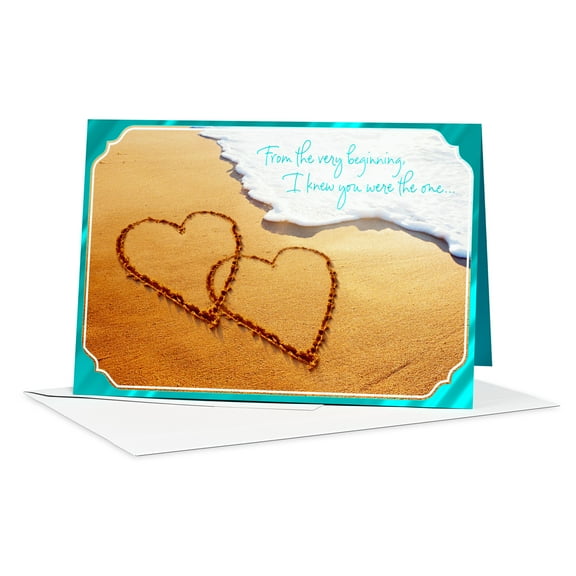 American Greetings Romantic Anniversary Card for Spouse (Beach with Hearts)