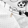 thumbnail image 4 of Castle Fairy Soccer Ball Game Bedding, Sport Stars Print Duvet Cover Full, White Black,3pcs,1 Duvet Cover and 2 Pillowcases, 4 of 6