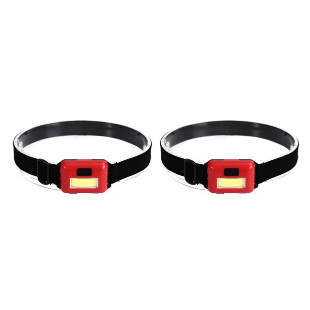 Eigraketly Linterna frontal LED Senderismo Luz de cabeza ajustable Linterna de emergencia con pilas Equipo de lámpara de mochilero Rojo Type2 NO2