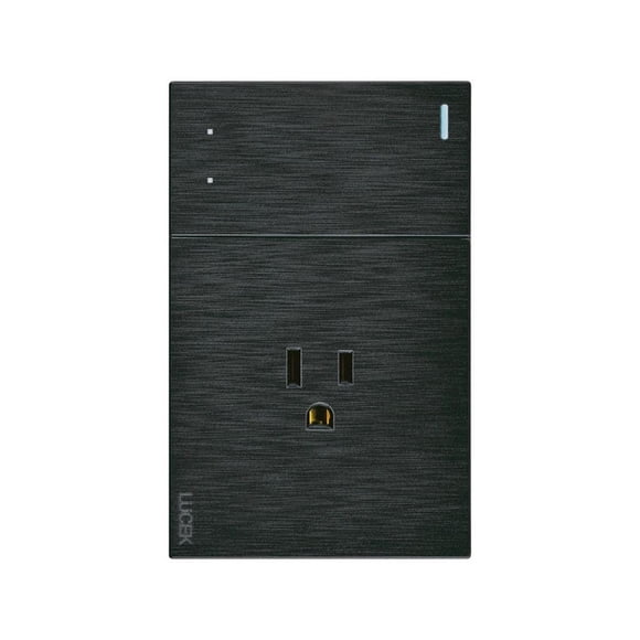 Placa Con 1 Apagador De Escalera Y 1 Contacto Lucek FlatPack 6 negro