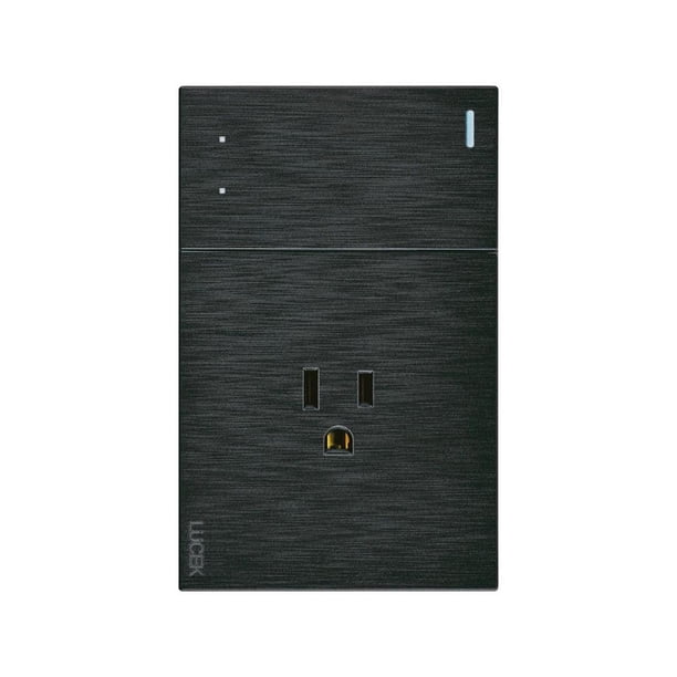 Placa Con 1 Apagador De Escalera Y 1 Contacto Lucek FlatPack 6 negro