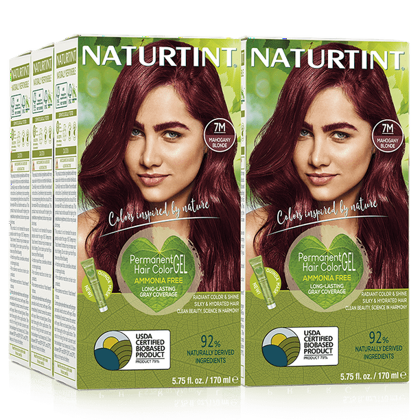 Naturtint Permanent Hair Color 7M Mahogany Blonde (Pack of 6), Ammonia  Free, Vegan, Cruelty Free, up to 100% Gray Coverage, Long Lasting Results -  