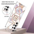 thumbnail image 2 of For Samsung Galaxy S22 Ultra 5G Splicing Marble Flower Pattern TPU Ring Holder Case, 2 of 4
