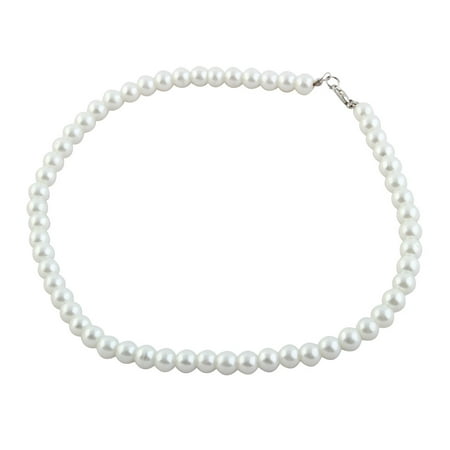 Lobster Hook Faux Pearl Princess Necklace White for Women