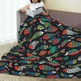 thumbnail image 6 of Honeii Hand Drawn Colorful Fishes Print Fleece Blanket - Throw Blanket for Bed, Sofa, Couch, Camping, and Travel , Microplush Ultra Soft Warm Blanket-40"x30", 6 of 7